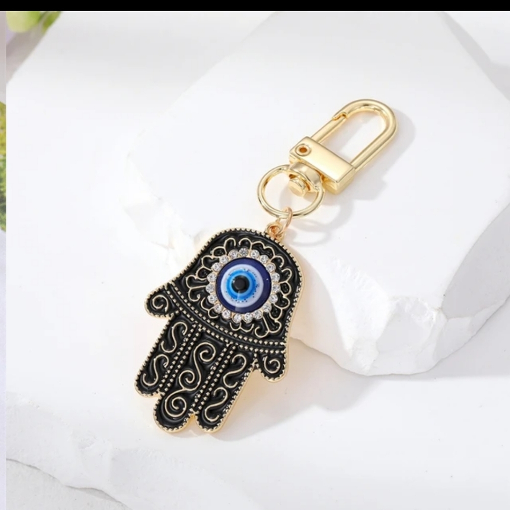 NEW Evil Eye Gold Keychain